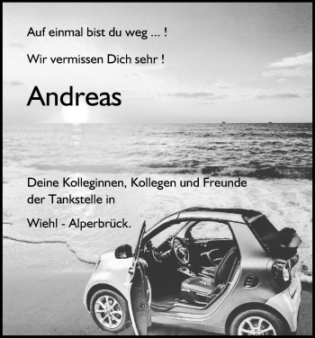 Anzeige von Andreas  von Kölner Stadt-Anzeiger / Kölnische Rundschau / Express