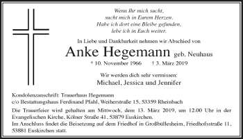 Anzeige von Anke Hegemann von  Blickpunkt Euskirchen 