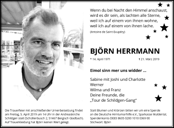 Anzeige von Björn Herrmann von Kölner Stadt-Anzeiger / Kölnische Rundschau / Express