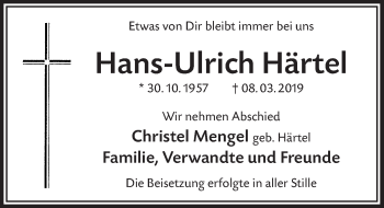 Anzeige von Hans-Ulrich Härtel von  Lokalanzeiger 