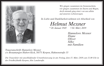 Anzeige von Helmut Mexner von  Werbepost 