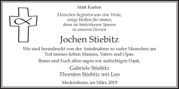 Anzeige von Jochen Stiebitz von  Schaufenster/Blickpunkt 