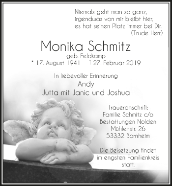 Anzeige von Monika Schmitz von  Schaufenster/Blickpunkt 