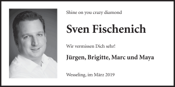 Anzeige von Sven Fischenich von  Schlossbote/Werbekurier 