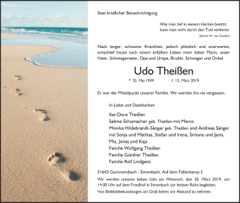 Anzeige von Udo Theißen von Kölner Stadt-Anzeiger / Kölnische Rundschau / Express