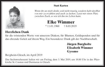 Anzeige von Elke Wimmer von  Werbepost 
