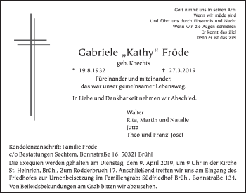 Anzeige von Gabriele Fröde von  Schlossbote/Werbekurier 
