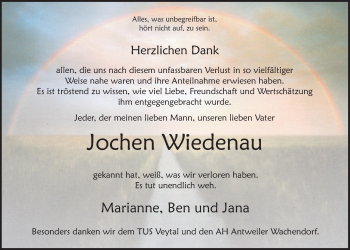 Anzeige von Jochen Wiedenau von  Blickpunkt Euskirchen 