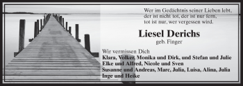 Anzeige von Liesel Derichs von  Schlossbote/Werbekurier 