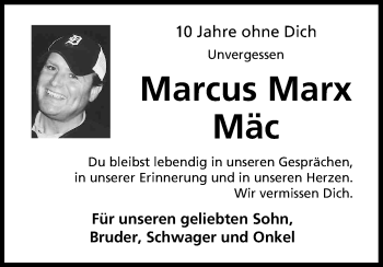 Anzeige von Marcus Marx von Kölner Stadt-Anzeiger / Kölnische Rundschau / Express