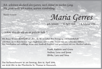 Anzeige von Maria Gerres von  Blickpunkt Euskirchen 