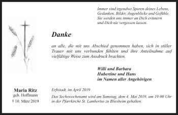 Anzeige von Maria Ritz von  Werbepost 