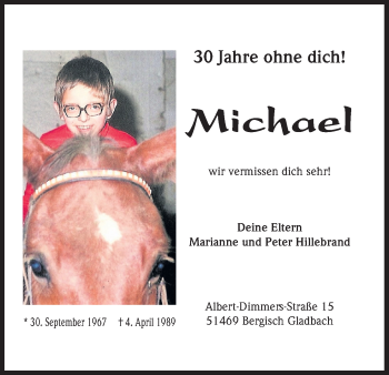 Anzeige von Michael  von Kölner Stadt-Anzeiger / Kölnische Rundschau / Express