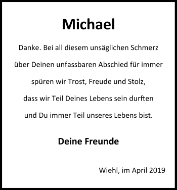 Anzeige von Michael  von Kölner Stadt-Anzeiger / Kölnische Rundschau / Express