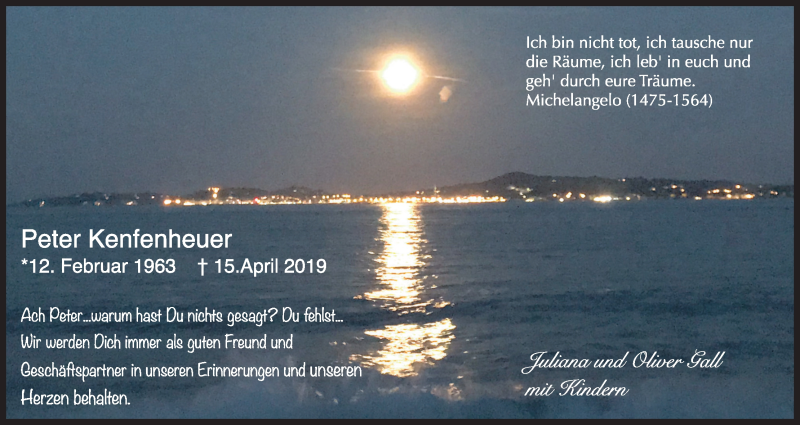  Traueranzeige für Peter Kenfenheuer vom 18.07.2023 aus Kölner Stadt-Anzeiger / Kölnische Rundschau / Express
