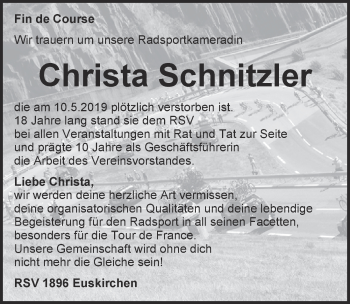 Anzeige von Christa Schnitzler von  Blickpunkt Euskirchen 