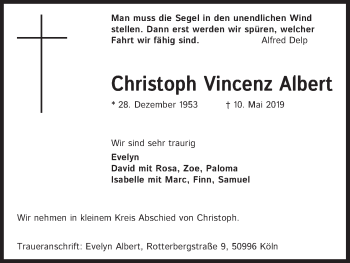 Anzeige von Christoph Vincenz Albert von Kölner Stadt-Anzeiger / Kölnische Rundschau / Express