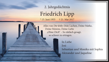 Anzeige von Friedrich Lipp von  Sonntags-Post 
