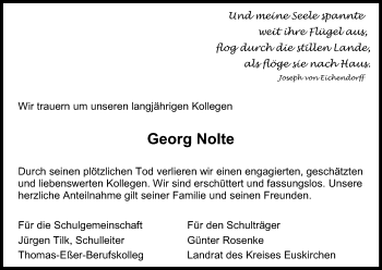 Anzeige von Georg Nolte von Kölner Stadt-Anzeiger / Kölnische Rundschau / Express