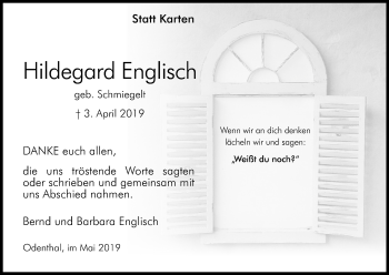 Anzeige von Hildegard Englisch von Kölner Stadt-Anzeiger / Kölnische Rundschau / Express