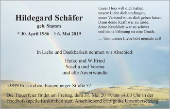 Anzeige von Hildegard Schäfer von  Blickpunkt Euskirchen 