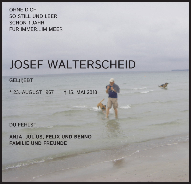  Traueranzeige für Josef Walterscheid vom 15.05.2019 aus Kölner Stadt-Anzeiger / Kölnische Rundschau / Express