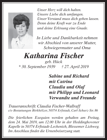 Anzeige von Katharina Fischer von  Werbepost 