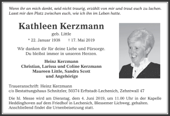 Anzeige von Kathleen Kerzmann von  Werbepost 
