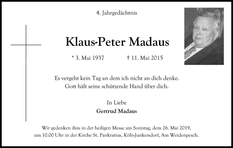  Traueranzeige für Klaus-Peter Madaus vom 18.07.2023 aus Kölner Stadt-Anzeiger / Kölnische Rundschau / Express