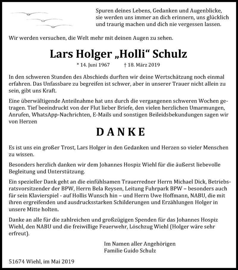  Traueranzeige für Lars Holger Schulz vom 18.07.2023 aus Kölner Stadt-Anzeiger / Kölnische Rundschau / Express