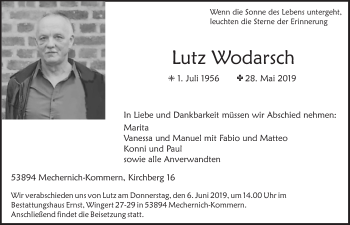 Anzeige von Lutz Wodarsch von  Blickpunkt Euskirchen 