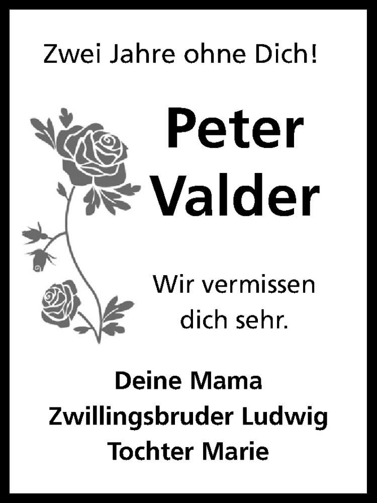  Traueranzeige für Peter Valder vom 04.05.2019 aus Kölner Stadt-Anzeiger / Kölnische Rundschau / Express