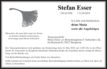 Anzeige von Stefan Esser von  Werbepost 