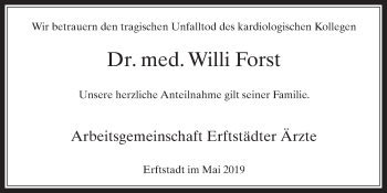 Anzeige von Willi Forst von  Werbepost 