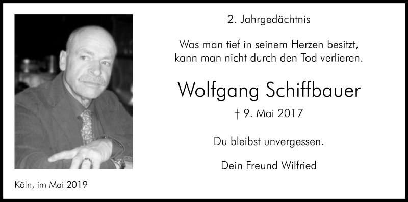  Traueranzeige für Wolfgang Schiffbauer vom 18.07.2023 aus Kölner Stadt-Anzeiger / Kölnische Rundschau / Express