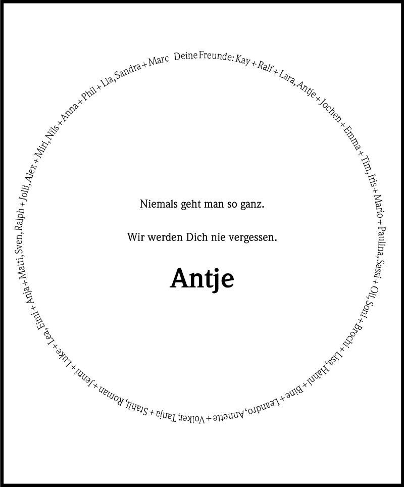  Traueranzeige für Antje Siebers vom 18.06.2019 aus Kölner Stadt-Anzeiger / Kölnische Rundschau / Express