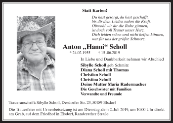 Anzeige von Anton Scholl von  Werbepost 