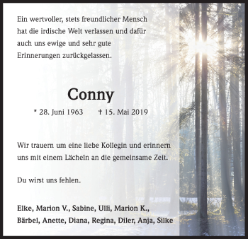 Anzeige von Conny  von Kölner Stadt-Anzeiger / Kölnische Rundschau / Express
