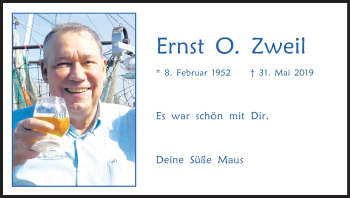 Anzeige von Ernst O. Zweil von Kölner Stadt-Anzeiger / Kölnische Rundschau / Express