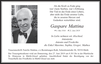 Anzeige von Gaspare Mattina von  Wochenende 