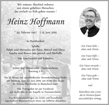 Anzeige von Heinz Hoffmann von  Blickpunkt Euskirchen 