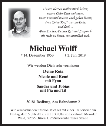 Anzeige von Michael Wolff von  Werbepost 