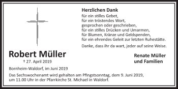 Anzeige von Robert Müller von  Schaufenster/Blickpunkt  Schlossbote/Werbekurier 