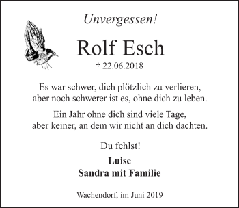 Anzeige von Rolf Esch von  Blickpunkt Euskirchen 