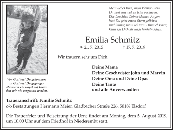 Anzeige von Emilia Schmitz von  Werbepost 