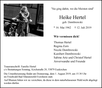 Anzeige von Heike Hertel von  Blickpunkt Euskirchen 