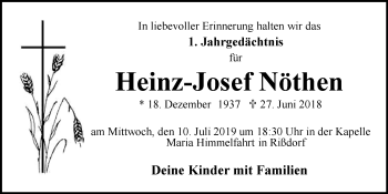 Anzeige von Heinz-Josef Nöthen von  Blickpunkt Euskirchen 