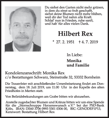 Anzeige von Hilbert Rex von  Schlossbote/Werbekurier 