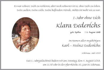 Anzeige von Klara Dederichs von  Blickpunkt Euskirchen 