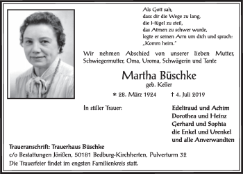 Anzeige von Martha Büschke von  Sonntags-Post 